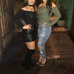 Green Off The Shoulder Top